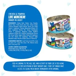 BFF OMG Love Munchkin! Chicken & Pumpkin Dinner In Gravy Grain-Free Canned Cat Food -PurePet Bites Shop 154847 PT6. AC SS1800 V1646873918