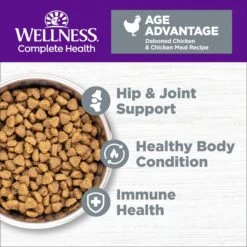 Wellness Complete Health Chicken & Deboned Chicken Grain-Free Senior Dry Cat Food -PurePet Bites Shop 155316 PT3. AC SS1800 V1636503154