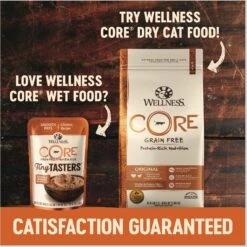 Wellness CORE Tiny Tasters Chicken & Turkey Pate Grain-Free Cat Food Pouches -PurePet Bites Shop 155322 PT5. AC SS1800 V1695932901