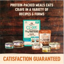 Wellness CORE Tiny Tasters Tuna & Salmon, Tuna Pate Sea Variety Pack Grain-Free Cat Food Pouches -PurePet Bites Shop 155332 PT2. AC SS1800 V1695847860