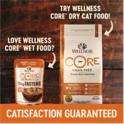 Wellness CORE Tiny Tasters Tuna & Salmon, Tuna Pate Sea Variety Pack Grain-Free Cat Food Pouches -PurePet Bites Shop 155332 PT5. AC SS1800 V1695836515