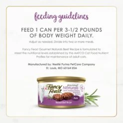 Fancy Feast Gourmet Naturals Beef Recipe Pate Canned Cat Food, 3-oz, Case Of 12 -PurePet Bites Shop 155545 PT7. AC SS1800 V1677102918