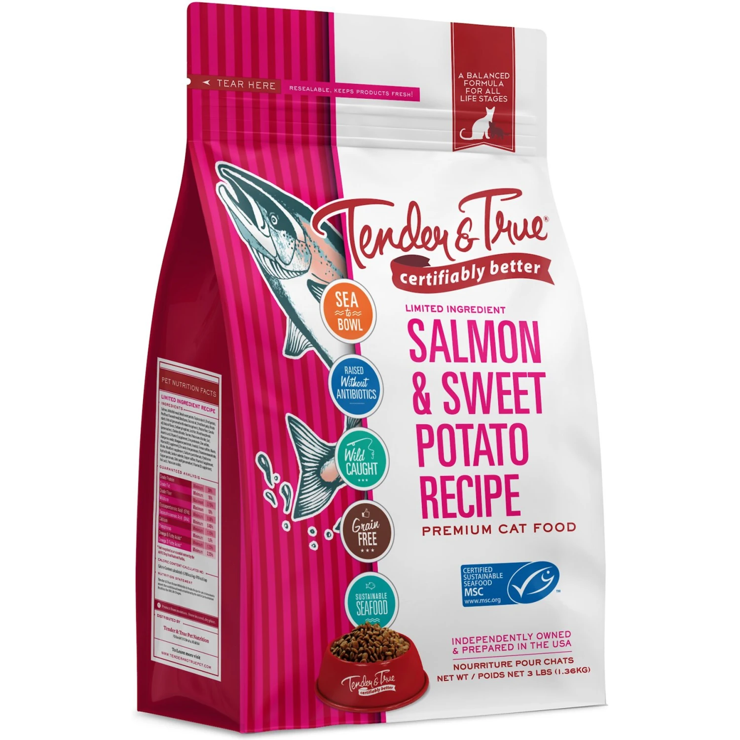 Tender & True Limited Ingredient Salmon & Sweet Potato Recipe Grain-Free Dry Cat Food 3 Tender & True Limited Ingredient Salmon & Sweet Potato Recipe Grain-Free Dry Cat Food