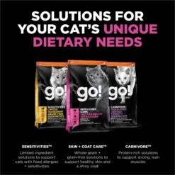 Go! Solutions Skin + Coat Care Chicken Recipe Dry Cat Food -PurePet Bites Shop 157012 PT4. AC SS1800 V1638834690