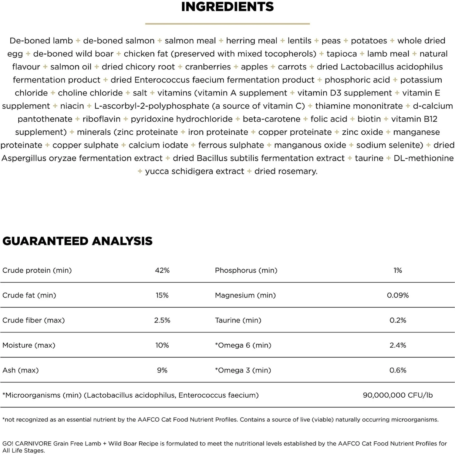 Go! Solutions Carnivore Grain-Free Lamb + Wild Boar Recipe Dry Cat Food 6 Go! Solutions Carnivore Grain-Free Lamb + Wild Boar Recipe Dry Cat Food - Image 4