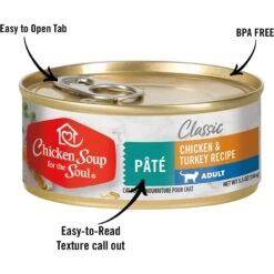 Chicken Soup For The Soul Chicken & Turkey Recipe Adult Pate Canned Cat Food -PurePet Bites Shop 165136 PT5. AC SS1800 V1600398687
