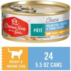 Chicken Soup For The Soul Weight & Mature Care Ocean Fish, Chicken & Turkey Recipe Pate Canned Cat Food -PurePet Bites Shop 165137 PT8. AC SS1800 V1600383980
