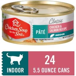 Chicken Soup For The Soul Indoor Chicken & Salmon Recipe Pate Canned Cat Food -PurePet Bites Shop 165138 PT8. AC SS1800 V1600396275