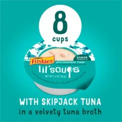 Friskies Lil' Soups With Skipjack Tuna In A Velvety Tuna Broth Senior Formula Lickable Cat Food Topper 11 Friskies Lil' Soups With Skipjack Tuna In A Velvety Tuna Broth Senior Formula Lickable Cat Food Topper -PurePet Bites Shop 166140 PT1. AC SS1800 V1695836453