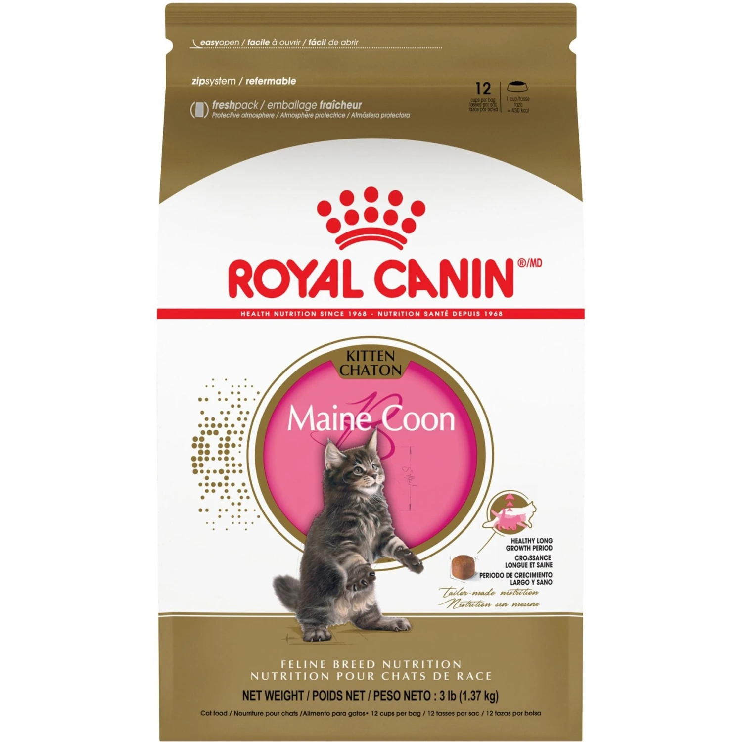Royal Canin Feline Breed Nutrition Maine Coon Kitten Dry Cat Food, 3-lb Bag 3 Royal Canin Feline Breed Nutrition Maine Coon Kitten Dry Cat Food, 3-lb Bag