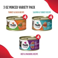 Nulo Freestyle Minced Salmon & Turkey, Minced Beef & Mackerel, Minced Turkey & Duck Grain-Free Variety Pack Canned Cat Food -PurePet Bites Shop 176591 PT1. AC SS1800 V1689109424