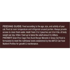 Castor & Pollux Pristine Grain-Free Cage-Free Duck Recipe Morsels In Gravy Cat Food Pouches -PurePet Bites Shop 176639 PT5. AC SS1800 V1560955341