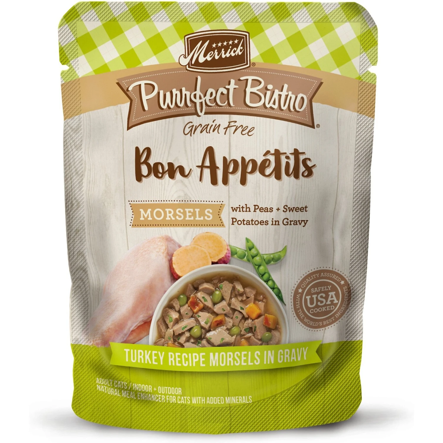 Merrick Purrfect Bistro Bon Appetits Grain-Free Turkey Recipe Morsels In Gravy Adult Cat Food Pouches 3 Merrick Purrfect Bistro Bon Appetits Grain-Free Turkey Recipe Morsels In Gravy Adult Cat Food Pouches