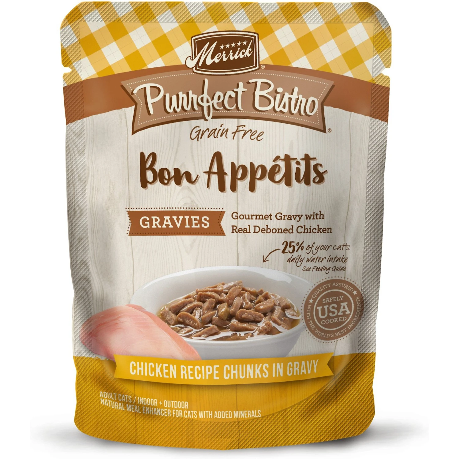 Merrick Purrfect Bistro Bon Appetits Grain-Free Chicken Recipe Chunks In Gravy Adult Cat Food Pouches 3 Merrick Purrfect Bistro Bon Appetits Grain-Free Chicken Recipe Chunks In Gravy Adult Cat Food Pouches