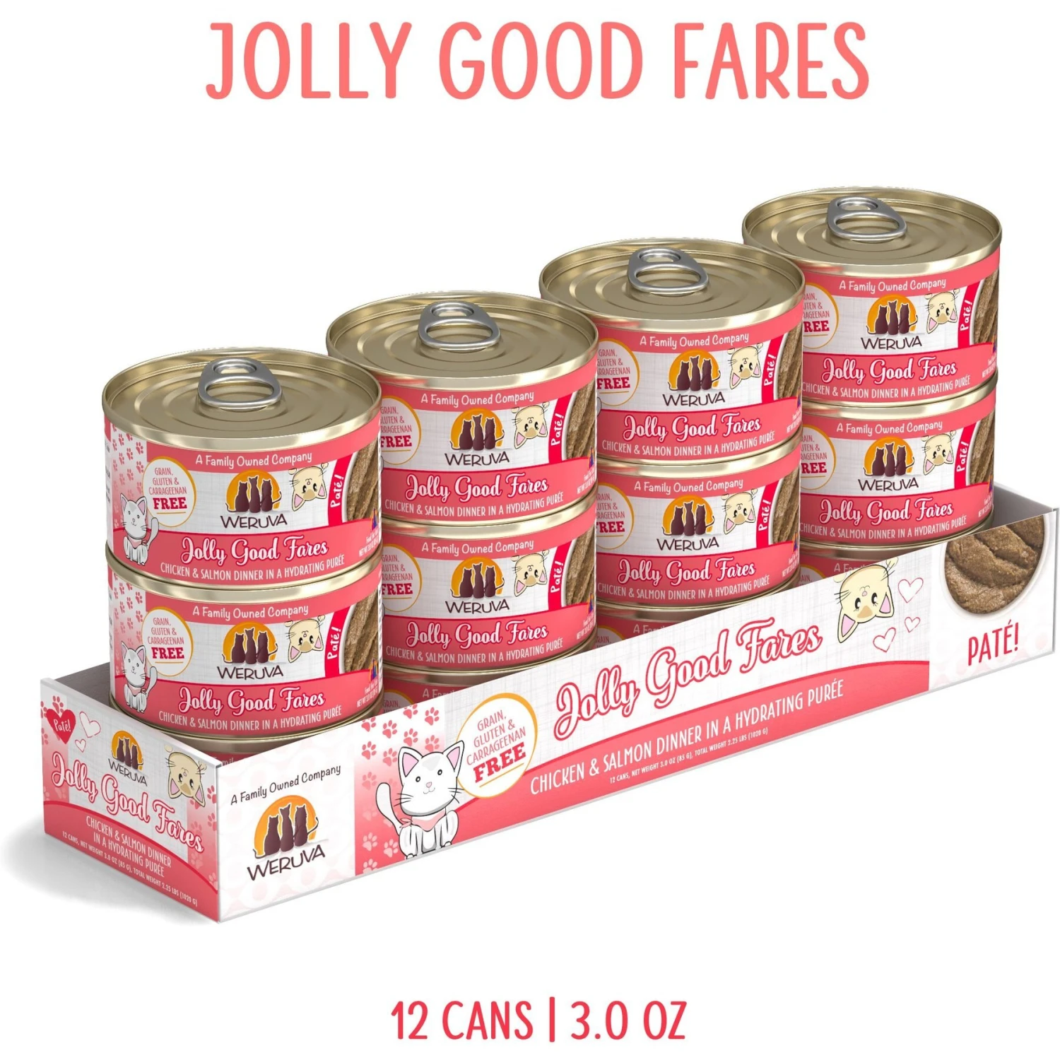 Weruva Classic Cat Jolly Good Fares Chicken & Salmon Pate Canned Cat Food 4 Weruva Classic Cat Jolly Good Fares Chicken & Salmon Pate Canned Cat Food - Image 2