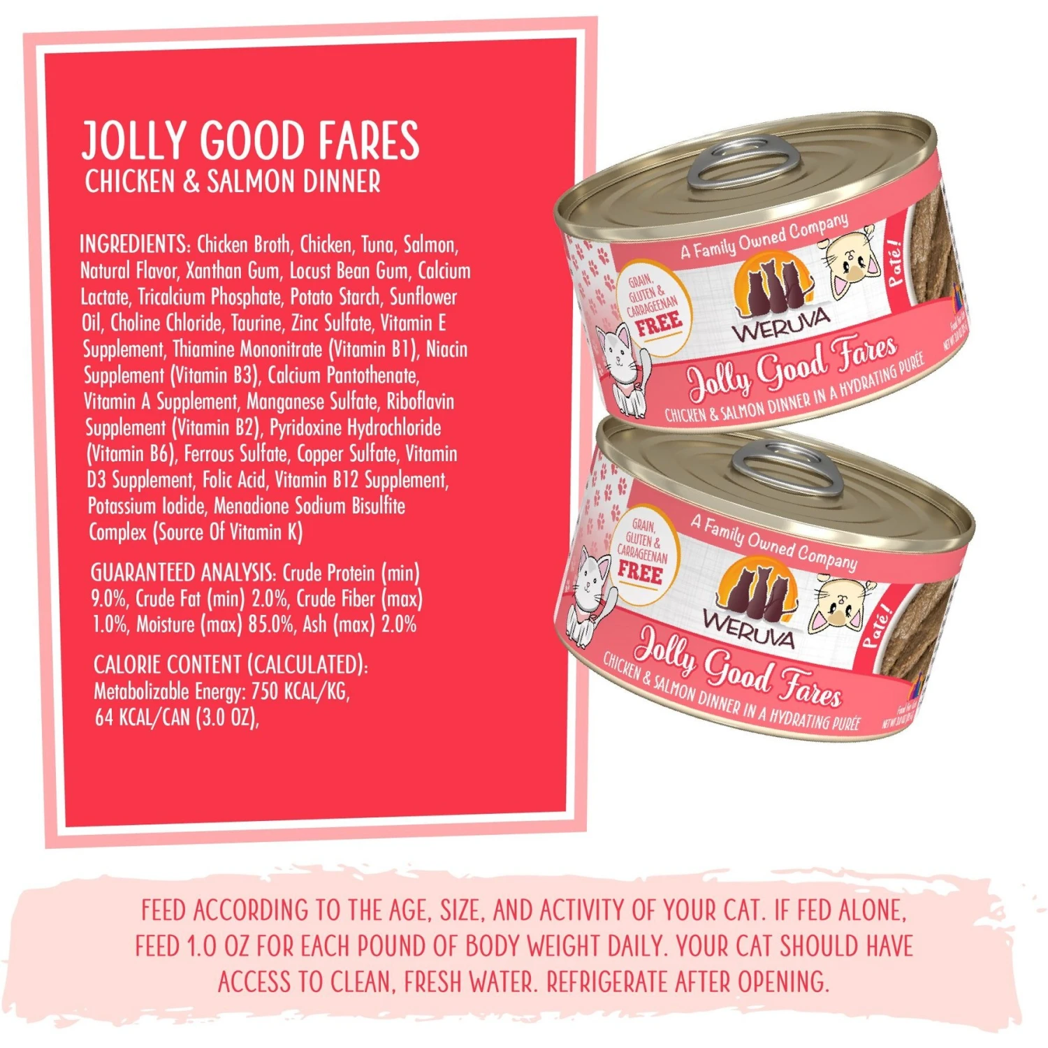 Weruva Classic Cat Jolly Good Fares Chicken & Salmon Pate Canned Cat Food 8 Weruva Classic Cat Jolly Good Fares Chicken & Salmon Pate Canned Cat Food - Image 6