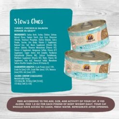 Weruva Classic Cat Stew's Clues Turkey, Chicken & Salmon In Gravy Stew Wet Canned Cat Food -PurePet Bites Shop 178203 PT3. AC SS1800 V1672256690