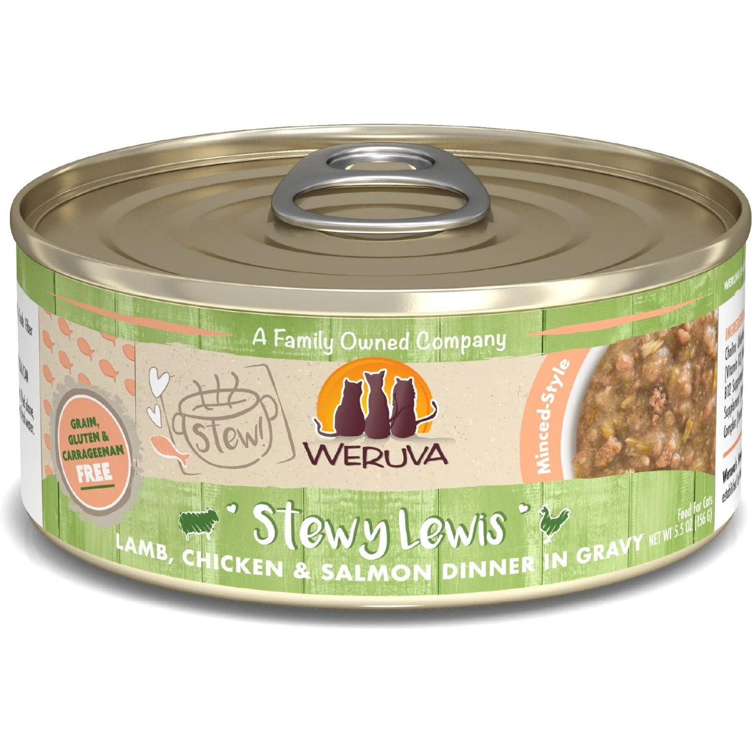 Weruva Classic Cat Stewy Lewis Lamb, Chicken & Salmon In Gravy Stew Canned Cat Food 3 Weruva Classic Cat Stewy Lewis Lamb, Chicken & Salmon In Gravy Stew Canned Cat Food