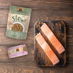 Weruva Classic Cat Simmer Down Turkey, Chicken & Salmon In Gravy Stew Cat Food Pouches -PurePet Bites Shop 178217 PT6. AC SS1800 V1672265117