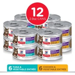 Hill's Science Diet Adult Sensitive Stomach & Skin Tuna & Vegetable & Chicken & Vegetable Variety Pack Canned Cat Food -PurePet Bites Shop 181109 PT1. AC SS1800 V1595609455