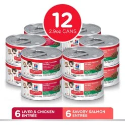 Hill's Science Diet Kitten Liver & Chicken & Savory Salmon Variety Pack Canned Cat Food -PurePet Bites Shop 181111 PT1. AC SS1800 V1564582337