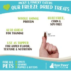 Raw Paws All Natural Freeze-Dried Grass-Fed Beef Recipe Dog & Cat Treats -PurePet Bites Shop 181987 PT2. AC SS1800 V1687550433