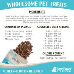 Raw Paws All Natural Freeze-Dried Grass-Fed Beef Recipe Dog & Cat Treats -PurePet Bites Shop 181987 PT3. AC SS1800 V1687550432