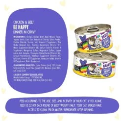 BFF OMG Be Happy! Chicken & Beef In Gravy Wet Canned Cat Food -PurePet Bites Shop 182276 PT6. AC SS1800 V1647902200