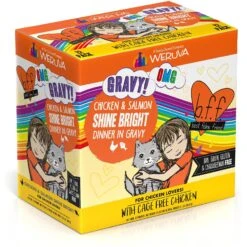 BFF OMG Shine Bright! Chicken & Salmon In Gravy Wet Cat Food Pouches -PurePet Bites Shop 182280 PT1. AC SS1800 V1644907889