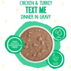 BFF OMG Text Me! Chicken & Turkey In Gravy Wet Cat Food Pouches -PurePet Bites Shop 182282 PT2. AC SS1800 V1644921404