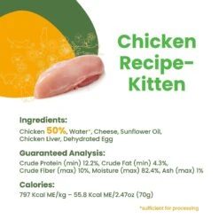 Almo Nature HQS Natural Chicken Recipe Kitten Canned Cat Food -PurePet Bites Shop 182893 PT4. AC SS1800 V1632848491