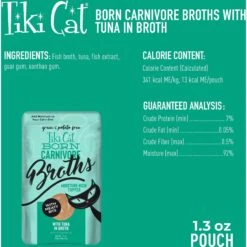 Tiki Cat Broths Tuna In Broth With Meaty Bits Grain-Free Wet Cat Food Topper, 1.3-oz Pouch, Case Of 12 -PurePet Bites Shop 186297 PT2. AC SS1800 V1702938263