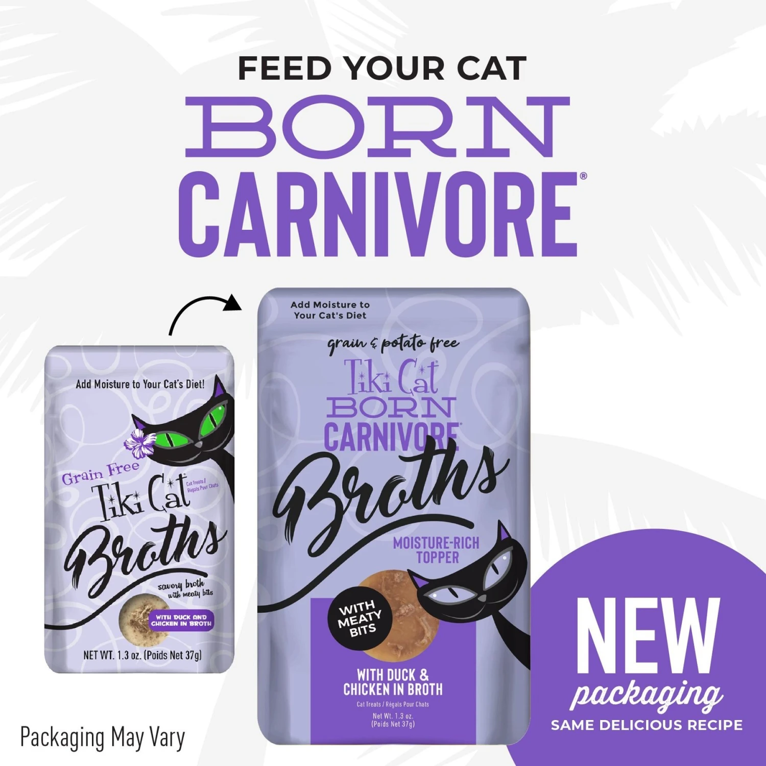 Tiki Cat Broths Duck & Chicken In Broth With Meaty Bits Grain-Free Wet Cat Food Topper, 1.3-oz Pouch, Case Of 12 4 Tiki Cat Broths Duck & Chicken In Broth With Meaty Bits Grain-Free Wet Cat Food Topper, 1.3-oz Pouch, Case Of 12 - Image 2