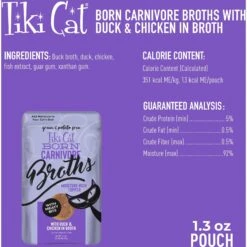 Tiki Cat Broths Duck & Chicken In Broth With Meaty Bits Grain-Free Wet Cat Food Topper, 1.3-oz Pouch, Case Of 12 13 Tiki Cat Broths Duck & Chicken In Broth With Meaty Bits Grain-Free Wet Cat Food Topper, 1.3-oz Pouch, Case Of 12 -PurePet Bites Shop 186299 PT2. AC SS1800 V1702938249