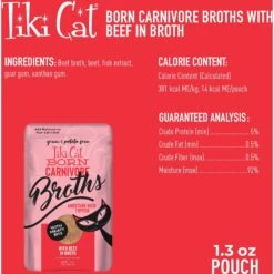 Tiki Cat Broths Beef In Broth With Meaty Bits Grain-Free Wet Cat Food Topper, 1.3-oz Pouch, Case Of 12 13 Tiki Cat Broths Beef In Broth With Meaty Bits Grain-Free Wet Cat Food Topper, 1.3-oz Pouch, Case Of 12 -PurePet Bites Shop 186301 PT2. AC SS1800 V1702938246