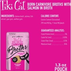 Tiki Cat Broths Salmon In Broth With Meaty Bits Grain-Free Wet Cat Food Topper, 1.3-oz Pouch, Case Of 12 -PurePet Bites Shop 186303 PT2. AC SS1800 V1702938205
