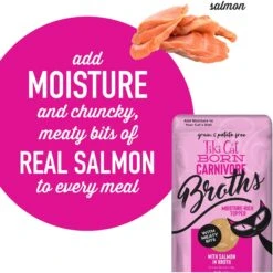 Tiki Cat Broths Salmon In Broth With Meaty Bits Grain-Free Wet Cat Food Topper, 1.3-oz Pouch, Case Of 12 -PurePet Bites Shop 186303 PT4. AC SS1800 V1702938204
