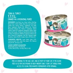 BFF Play Pate Lovers Tuna & Turkey T.T.Y.L. Wet Cat Food -PurePet Bites Shop 192244 PT6. AC SS1800 V1649736093