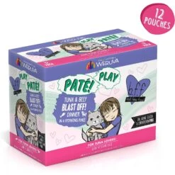 BFF Play Pate Lovers Tuna & Beef Blast Off Wet Cat Food, 3-oz Pouch, Pack Of 12 -PurePet Bites Shop 192253 PT1. AC SS1800 V1649119634