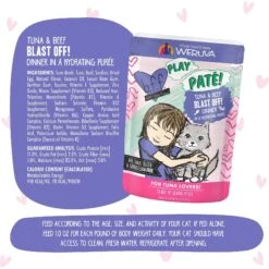 BFF Play Pate Lovers Tuna & Beef Blast Off Wet Cat Food, 3-oz Pouch, Pack Of 12 -PurePet Bites Shop 192253 PT6. AC SS1800 V1649122012