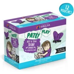 BFF Play Pate Lovers Beef & Tuna Ta Da Wet Cat Food, 3-oz Pouch, Pack Of 12 -PurePet Bites Shop 192278 PT1. AC SS1800 V1649122609
