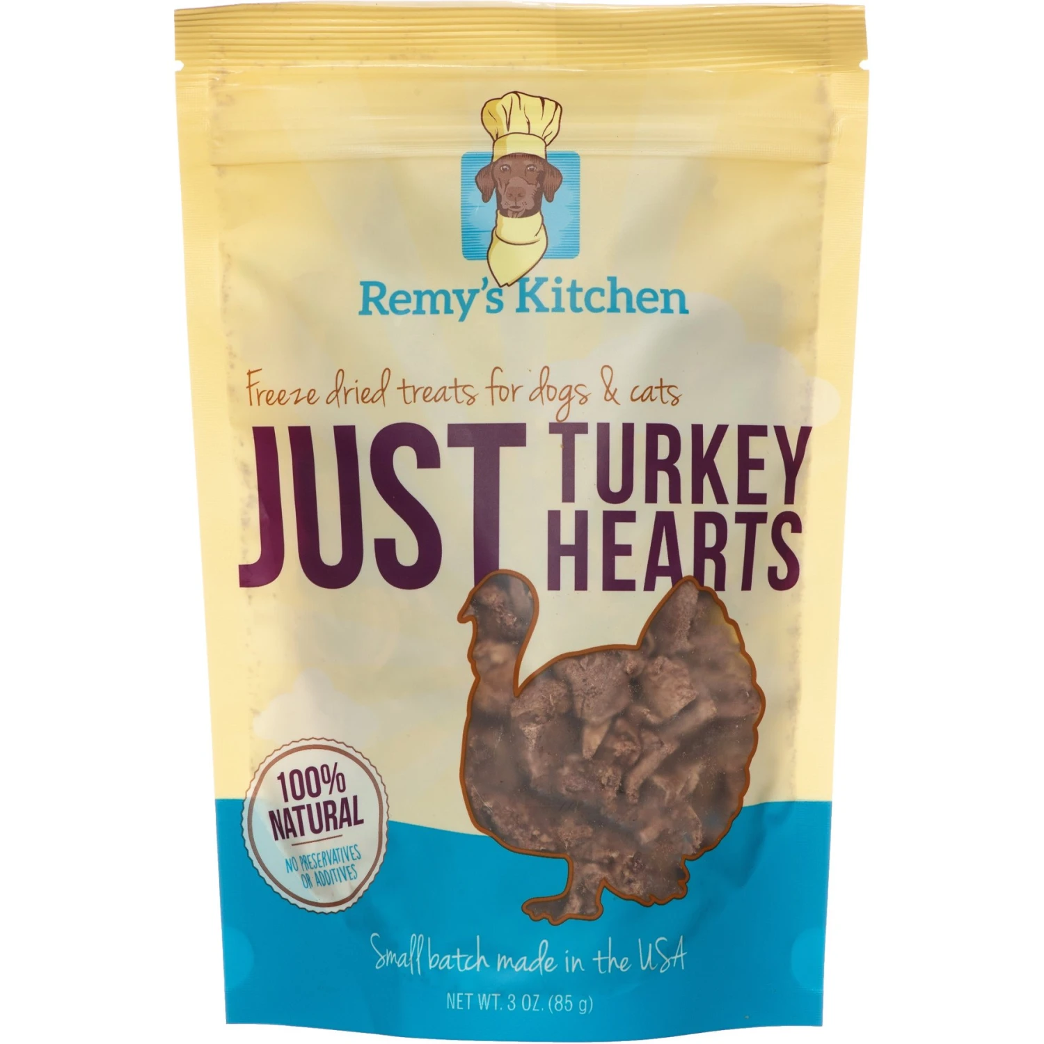 Remy's Kitchen Just Turkey Hearts Freeze-Dried Dog & Cat Treats, 3-oz Bag 3 Remy's Kitchen Just Turkey Hearts Freeze-Dried Dog & Cat Treats, 3-oz Bag