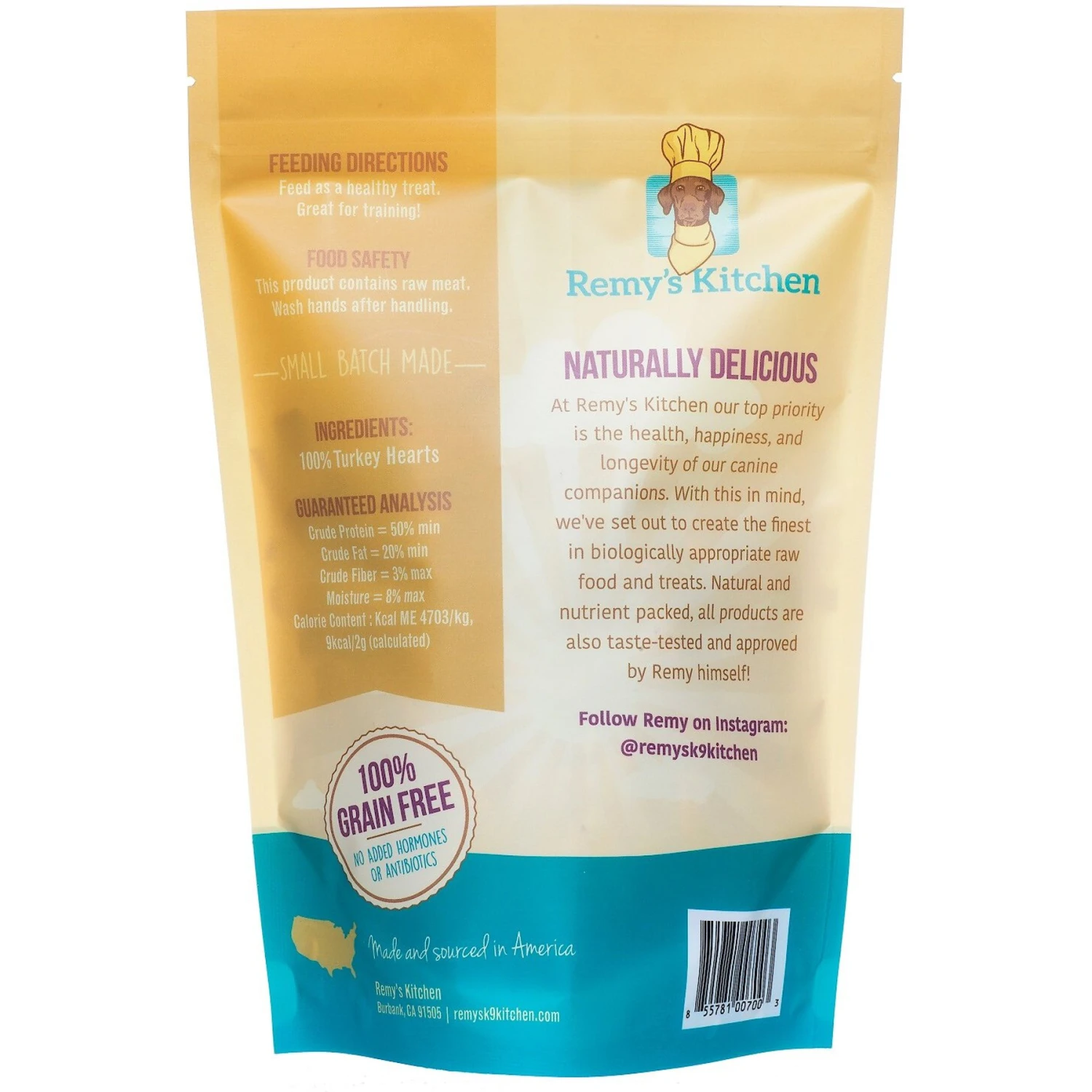 Remy's Kitchen Just Turkey Hearts Freeze-Dried Dog & Cat Treats, 3-oz Bag 4 Remy's Kitchen Just Turkey Hearts Freeze-Dried Dog & Cat Treats, 3-oz Bag - Image 2