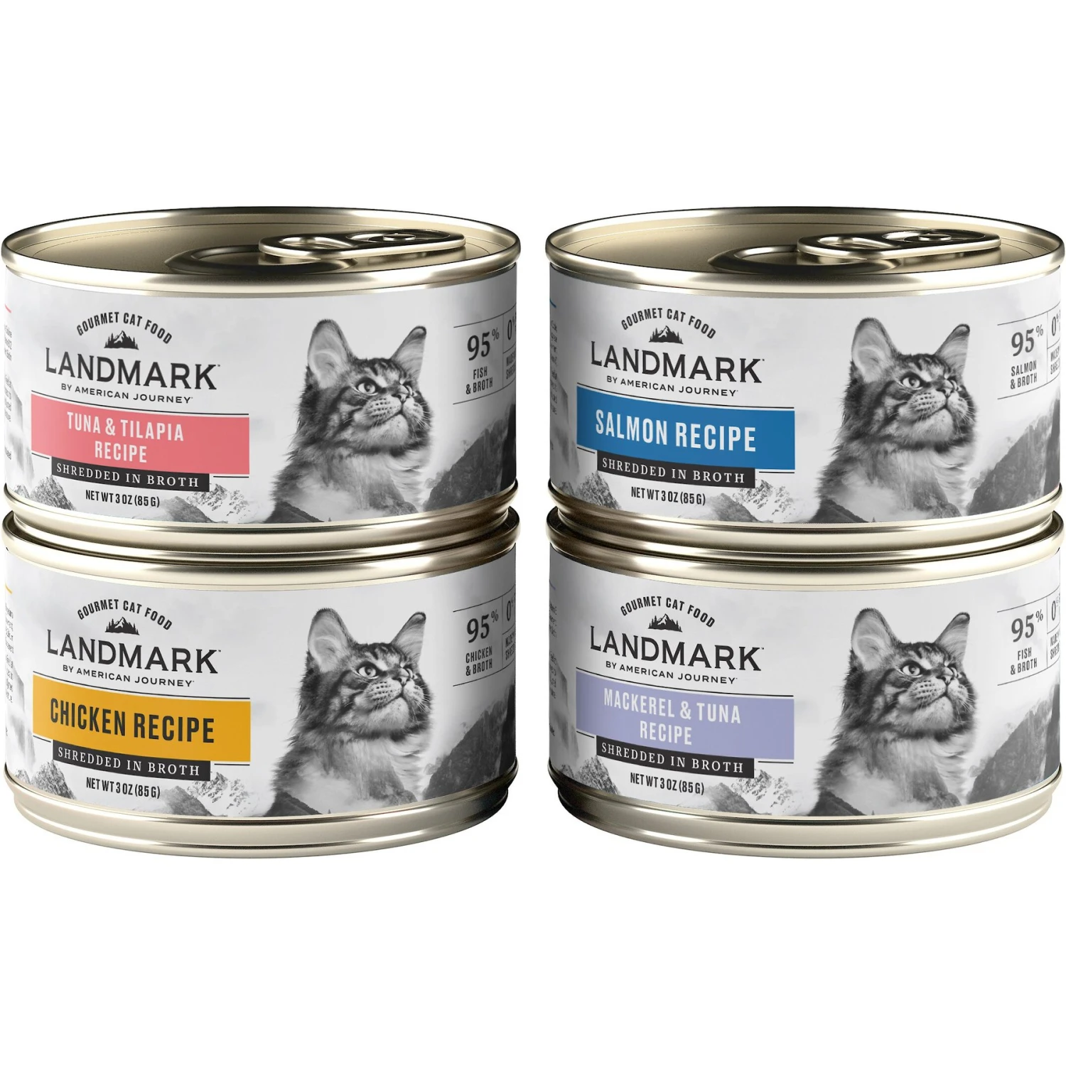 American Journey Landmark Seafood & Chicken In Broth Variety Pack Grain-Free Canned Cat Food, 3-oz, Case Of 12 3 American Journey Landmark Seafood & Chicken In Broth Variety Pack Grain-Free Canned Cat Food, 3-oz, Case Of 12