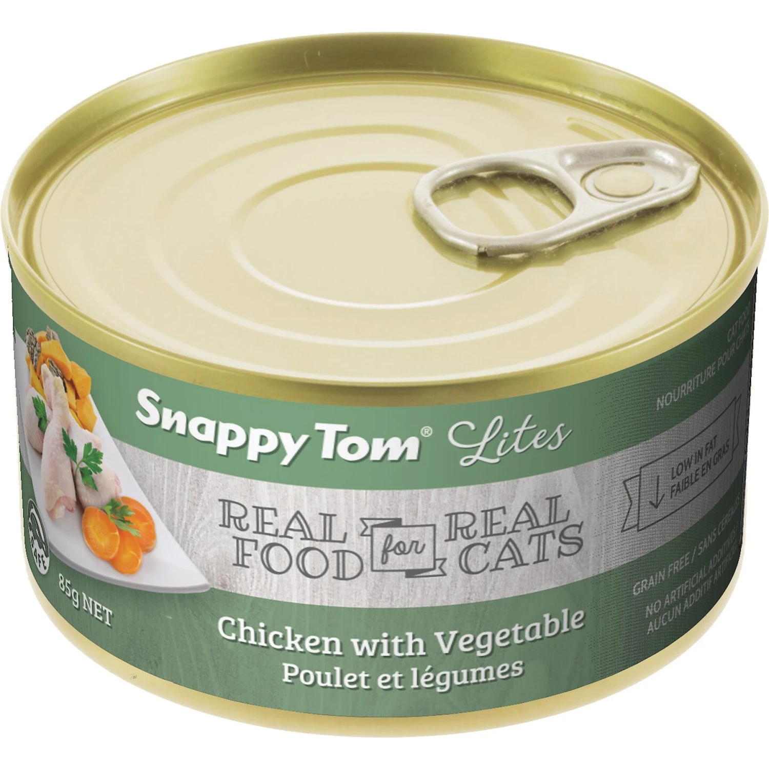Snappy Tom Lites Chicken With Vegetables Canned Cat Food, 3-oz Can, Case Of 24 3 Snappy Tom Lites Chicken With Vegetables Canned Cat Food, 3-oz Can, Case Of 24