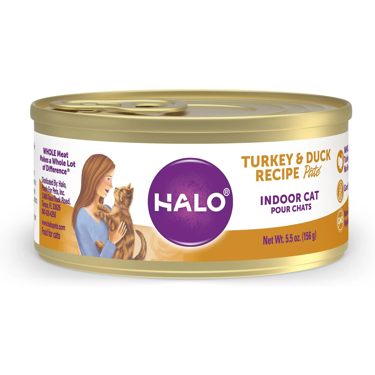 Halo Turkey & Duck Recipe Pate Grain-Free Indoor Cat Canned Cat Food 3 Halo Turkey & Duck Recipe Pate Grain-Free Indoor Cat Canned Cat Food