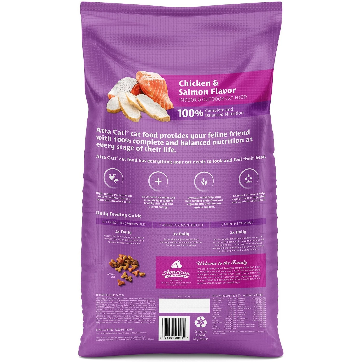 Atta Cat Chicken & Salmon Flavor Dry Cat Food 4 Atta Cat Chicken & Salmon Flavor Dry Cat Food - Image 2