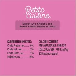 Petite Cuisine Sweet Ivy's Chicken & Sweet Potato Entrée In Broth Grain-Free Wet Cat Food, 2.8-oz Can, Case Of 24 -PurePet Bites Shop 200542 PT6. AC SS1800 V1571282069