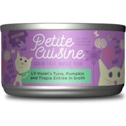 Petite Cuisine L'il Violet's Tuna, Pumpkin & Tilapia Entrée In Broth Grain-Free Wet Cat Food, 2.8-oz Can, Case Of 24