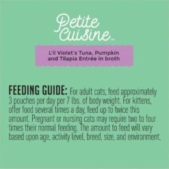 Petite Cuisine L'il Violet's Tuna, Pumpkin & Tilapia Entrée In Broth Grain-Free Wet Cat Food, 2.8-oz Can, Case Of 24 -PurePet Bites Shop 200546 PT7. AC SS1800 V1571282091